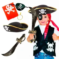 GENERICO - Juego de 5 accesorios para disfraz pirata NIÑOS HALLOWEEN