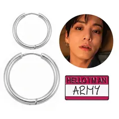 KARMY - Aretes Argollas Jungkook Bts Regalo Kpop + Pin + Photocards