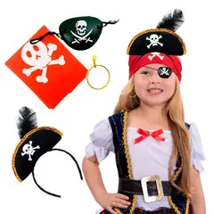 GENERICO - Juego de 4 accesorios para disfraz pirata HALLOWEEN