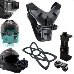 GENERICO - Soporte de Camara Gopro y Celular Para Casco De Moto