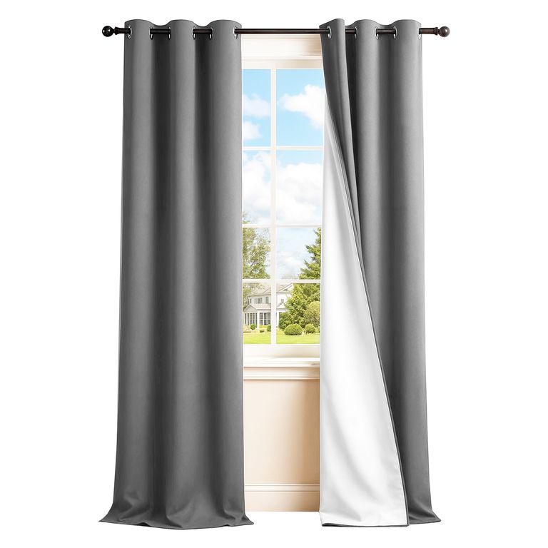 CORTINA BLACKOUT X 2 PAÑOS TEXTURA 140x225 - Gris