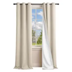 GENERICO - CORTINA BLACKOUT 2 PAÑOS TEXTURA 140x225 - Beige