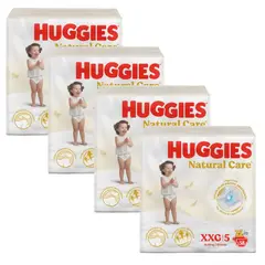 HUGGIES - Pack x4 PAÑAL NATURAL CARE CUID PURO XXG BOL58UND