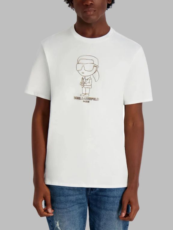 CAMISETA CON LOGO DE KARL EN LÍNEA EXTERIOR KL
