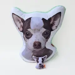 QALA DISEÑO - Pack Almohada y Llavero - - Perro Chihuahua Blanco