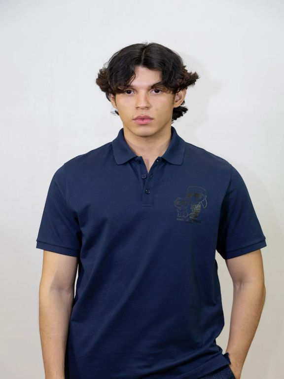 POLO CON ESTAMPADO DE KARL Y CHOUPETTE KL