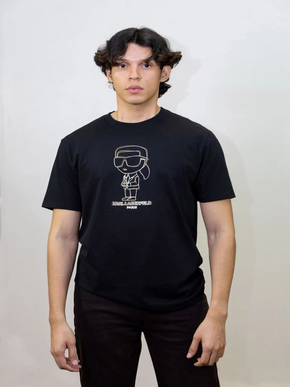 CAMISETA CON LOGO DE KARL EN LÍNEA EXTERIOR KL