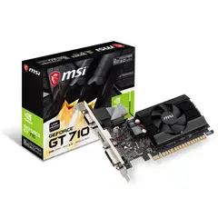 Msi - Nvidia Geforce Gt 710 - Tarjeta De Video 2Gb Ddr3 64-Bit Low Profile, Pci-E 2.0, Ideal