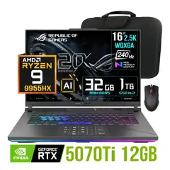 ASUS - Laptop ROG Strix G16 Ryzen 9-9955HX Nvidia 12gb RTX5070ti 32gb Ram 1tb Ssd 16″ 2.5K 240Hz