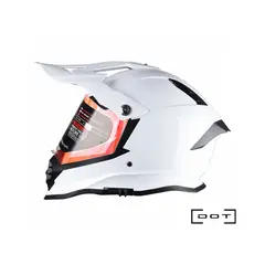 GENERICO - CASCO HOKEN MX800 CITY CROSS BLANCO BRILLO VISOR REVO CLEAR- PREMIUN ®