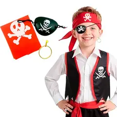 GENERICO - Juego de 3 accesorios para disfraz PIRATA -HALLOWEEN