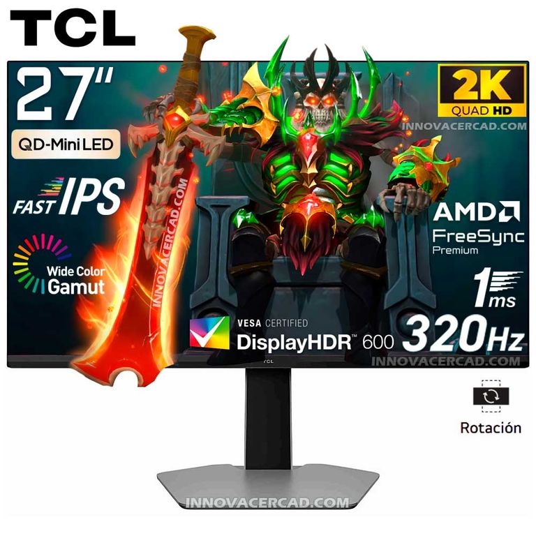 Monitor Gaming QD Mini LED 27P2A Pro IPS, QHD 2K, 320Hz, 1Ms GTG