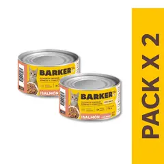 BARKER - Lata Húmeda Gato Pack x2 Salmón y Calabaza 85 gr
