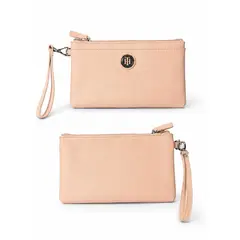 TOMMY HILFIGER - BILLETERA DOCUMENTERA ROSA PLACA PLATEADA
