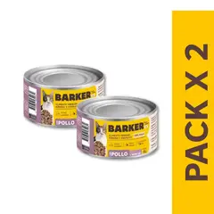 BARKER - Lata Húmeda Gato Pack x2 Pollo y Vainitas 85 gr