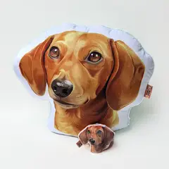 QALA DISEÑO - Pack Almohada y Llavero - - Perro Salchicha Dachshund