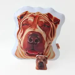 QALA DISEÑO - Pack Almohada y Llavero - - Perro Shar Pei