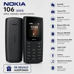 Nokia - TELEFONO 106 (2023) 4MB 4MB Negro