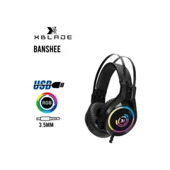 XBLADE - AUDIFONO CON MICROFONO BANSHEE CON CABLE JACK DE 3 5MM RGB NEGRO