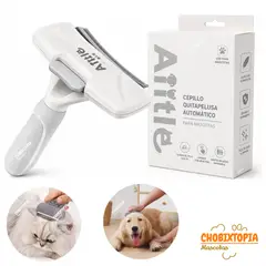 GENERICO - CEPILLO ELIMINA PELO INTERNA EXTERNO PERRO Y GATOS-BLANCO CURVO GRANDE