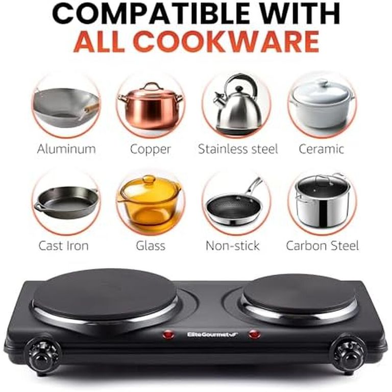 Cocina Elactrica Doble Gourmet EDB302BF 1500W Hierro
