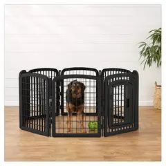 GENERICO - CORRAL DE PLÁSTICO PARA MASCOTAS DE 8 PANELES 70x60cm CON PUERTA