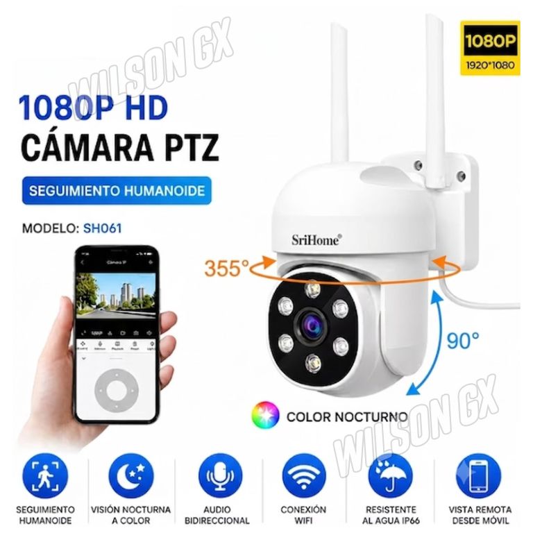 Camara de Seguridad Exterior Interior IP Full HD Visión Noct