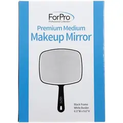 GENERICO - Espejo de Mano ForPro Premium Mediano Negro 24x16cm Plastico