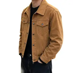 ELEMENT SPECIAL EDITION - Casaca Jean Hombre Camel Premium Denim Teñido Corte Moderno