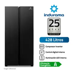 INDURAMA - Refrigeradora Side By Side 428L Negra RI-769N
