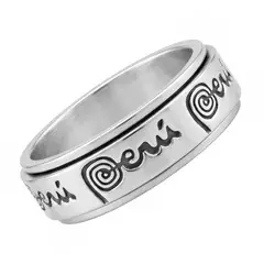 KARMY - Anillo Giratorio Perú Plata 950 Regalo Fiestas Patrias