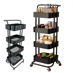 GENERICO - Estante de almacenamiento organizador multiuso cocina y dormitorio- negro