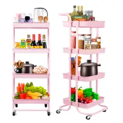GENERICO - Estante de almacenamiento organizador multiuso cocina y dormitorio - rosado