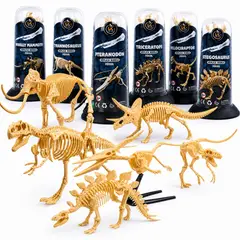 GENERICO - Tripack Fósiles Dinosaurio Armable - x3 Und