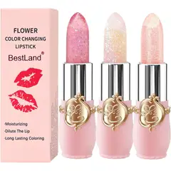 FLOWER - Set 3 Labiales Jelly BestLand Cambia Color Hidratante