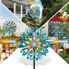 GENERICO - Molinete de Viento MLKNK Metalico 75x75cm Solar Jardan