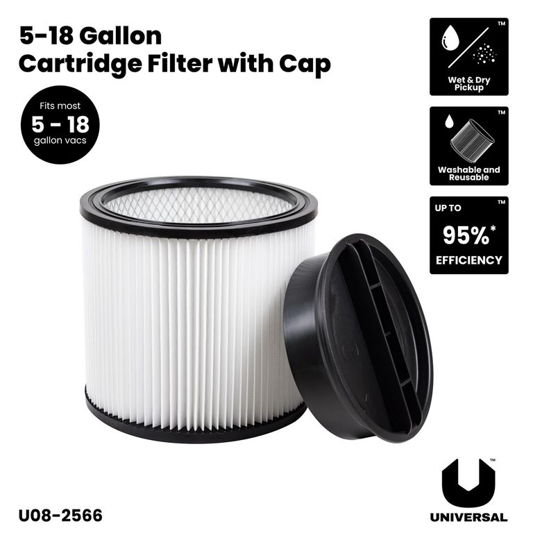 Filtro Cartucho Universal con Tapa 518 Galones para Aspiradora