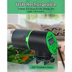 GENERICO - Alimentador Automatico Peces Petbank USB Recargable 200ml Timer