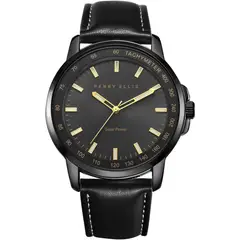 PERRY ELLIS - Reloj Solar Hombre Cuero Vegano 43mm 3ATM