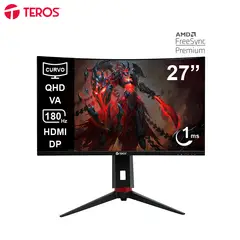 Teros - MONITOR TE-2767G CURVO GAMING 27 QHD VA 180Hz 1ms HDMI DP AUDIO OUT