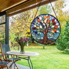 GENERICO - Vitral Colgante arbol de la Vida 16cm Doble Cara