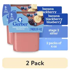 GERBER - Comida Beba Etapa 2 Banana Mora Arandano 2x113g