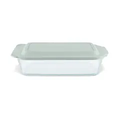 PYREX - Fuente Horno Deep 9x13in Vidrio Tapa Sage 5,3L