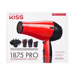 KISS - Secador de Pelo 1875W Ceramico Turmalina Rojo