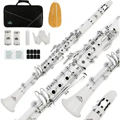 GENERICO - Clarinete EASTROCK Bb 17 Llaves Naquel Blanco ABS Principiante