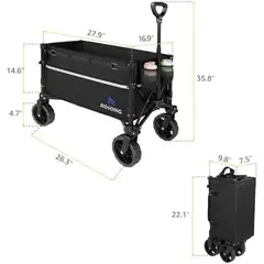 GENERICO - Carro Plegable ROSONG 28x17x33cm Ruedas 250kg Manija Ergonamica