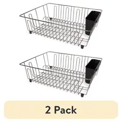 MAINSTAYS - Escurridor Platos Grande 2 Pack BlackChrome 44cm