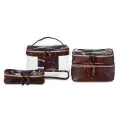 GENERICO - Neceser Transparente Walmart 4 Piezas Nylon Cafa Viaje