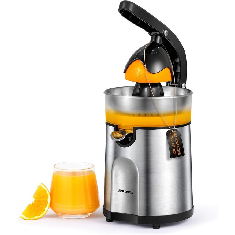 Exprimidor Elactrico Amzpass 160W Acero Inoxidable Doble Cono