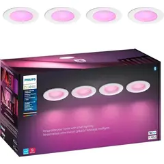 PHILIPS HUE - Downlight LED 6 Pulgadas 4 Pack E26 Color Ambiance